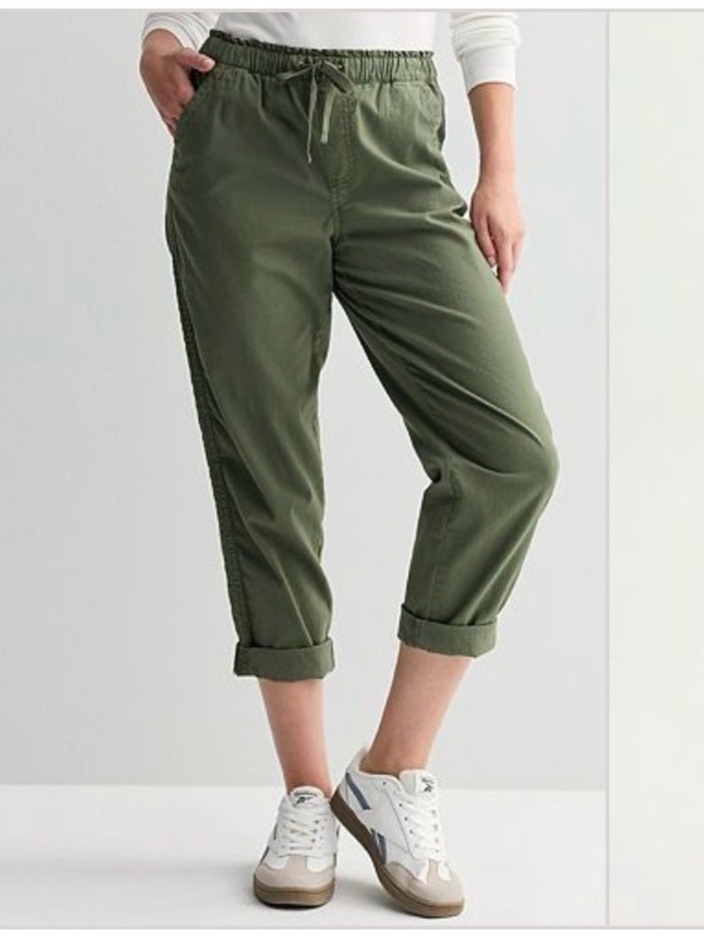 Sonoma Olive Drawstring Casual Capris